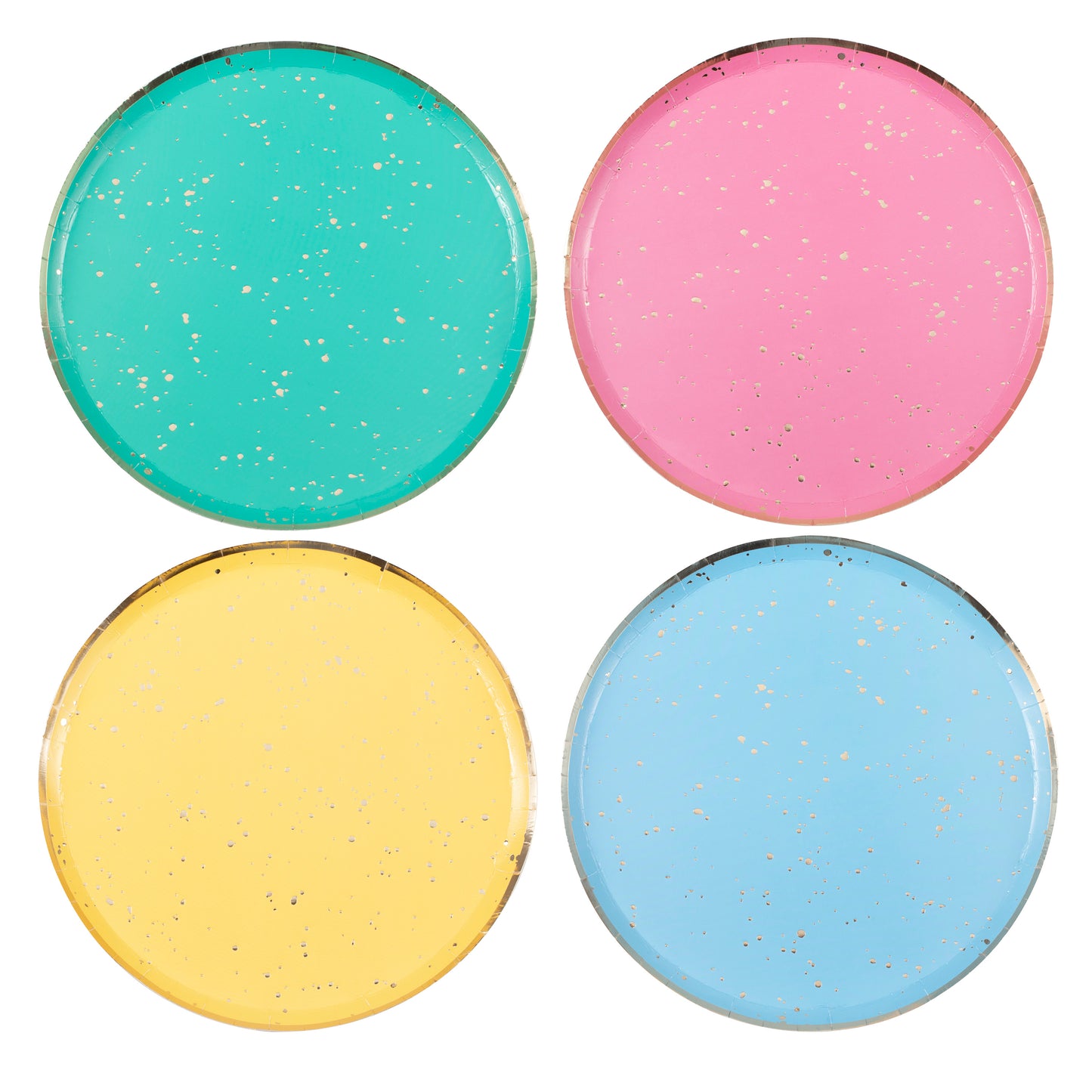 Gold Flecked Brights Rainbow Party Plates