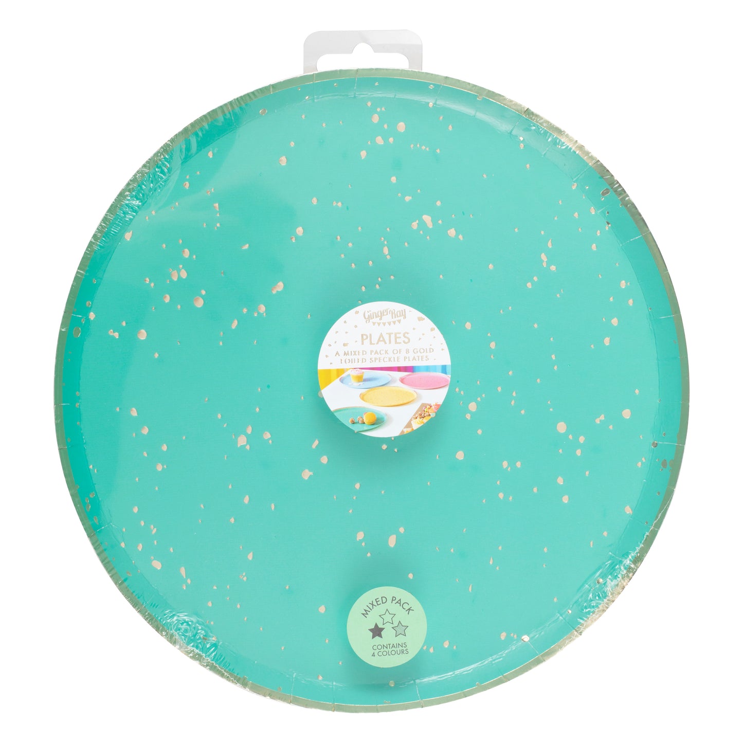 Gold Flecked Brights Rainbow Party Plates