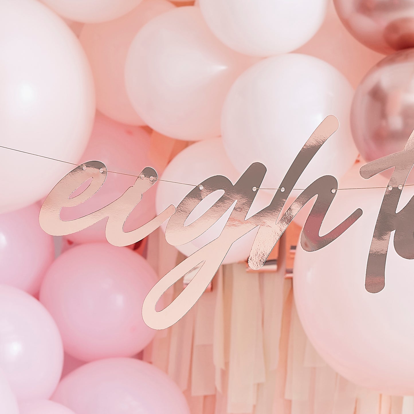 18th Rose Gold Happy Birthday Banner Bunting