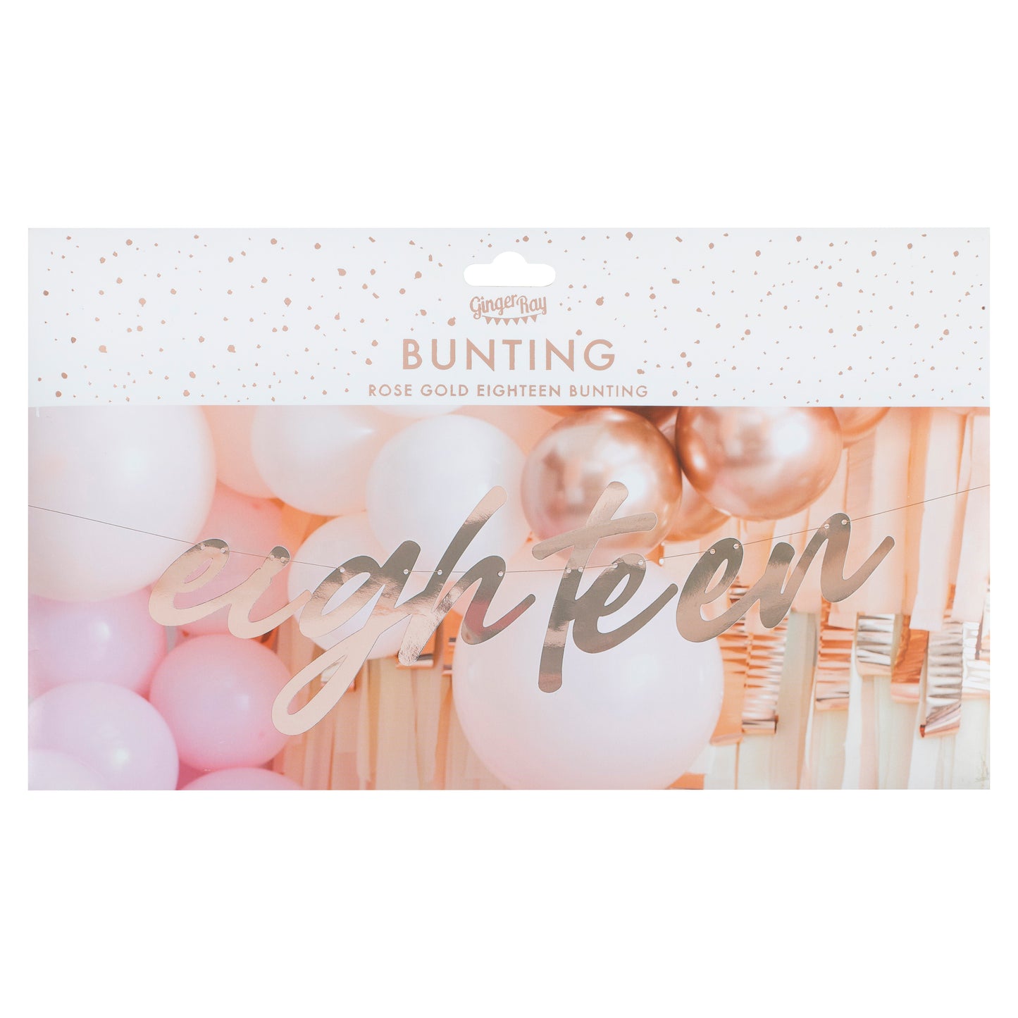18th Rose Gold Happy Birthday Banner Bunting