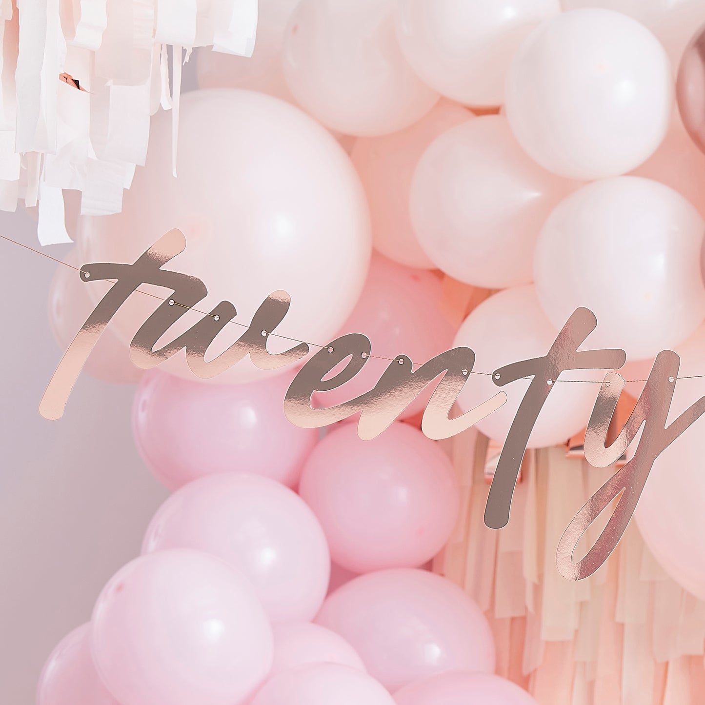 21st Rose Gold Happy Birthday Banner Bunting