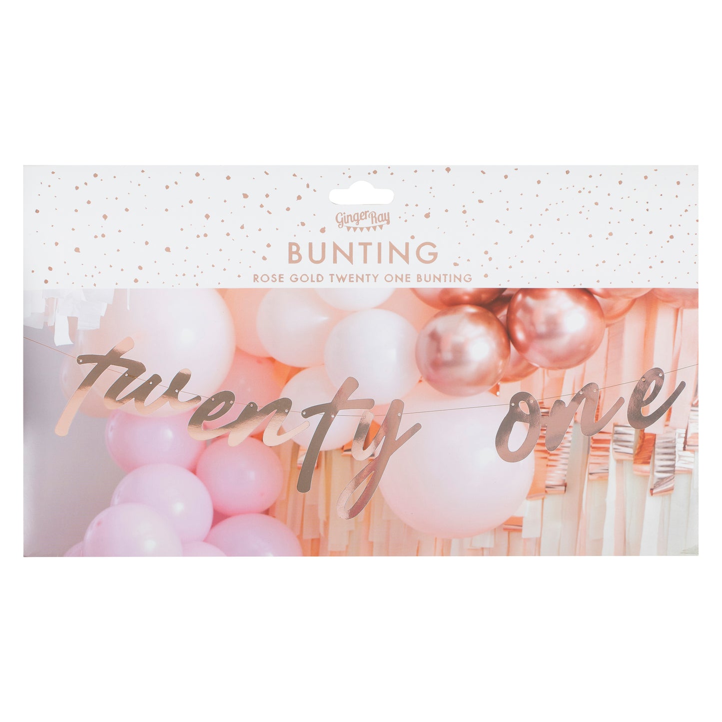 21st Rose Gold Happy Birthday Banner Bunting