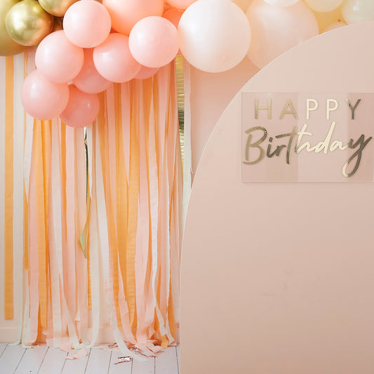 Gold and Peach Streamer Party Backdrop