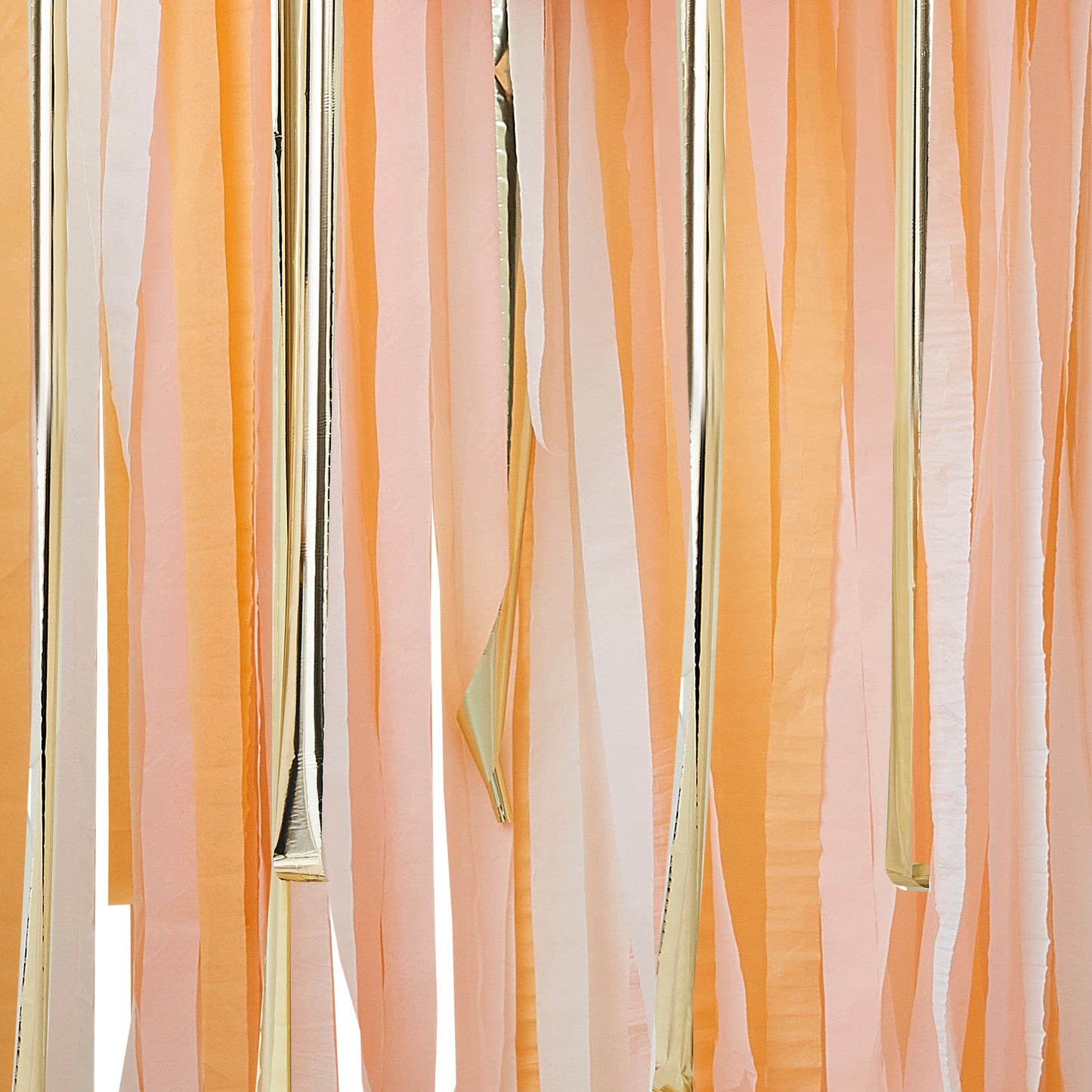 Gold and Peach Streamer Party Backdrop