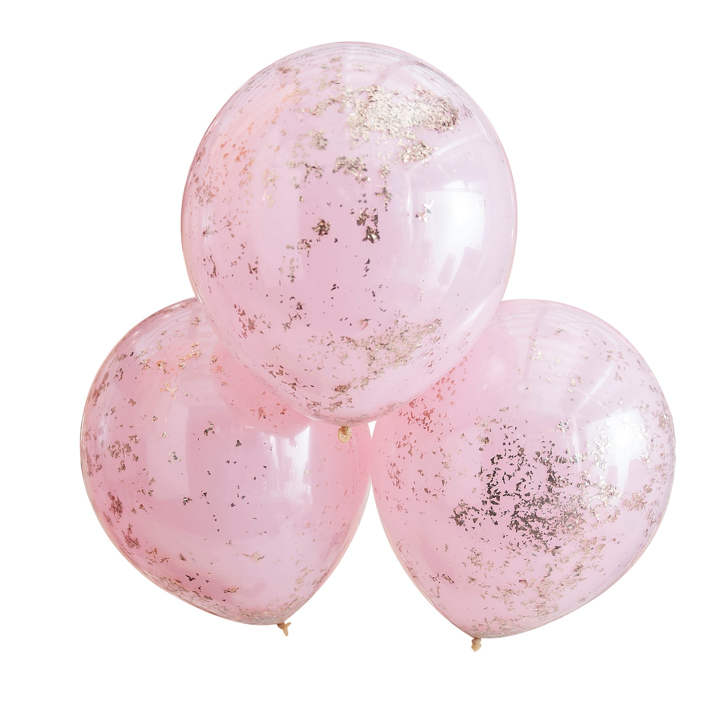 Double Layered Pink and Rose Gold Confetti Balloons