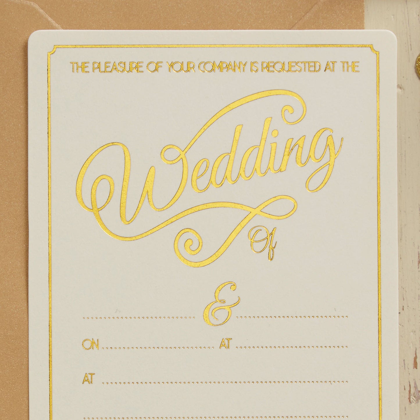 Ivory & Gold Foiled Wedding Invitations - Metallic Perfection