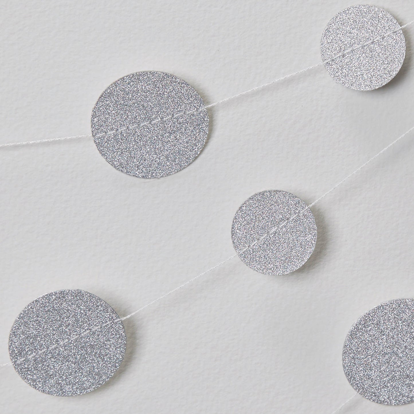 Silver Glitter Hanging Circle Garland - Metallic Perfection