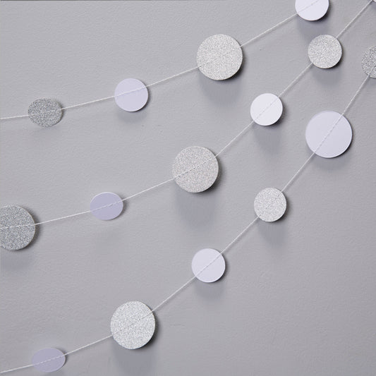 White & Silver Circle Garland - Metallic Perfection