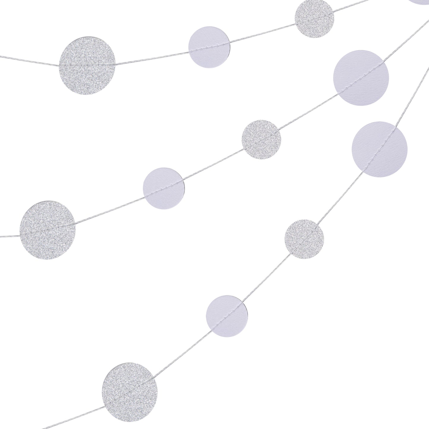 White & Silver Circle Garland - Metallic Perfection