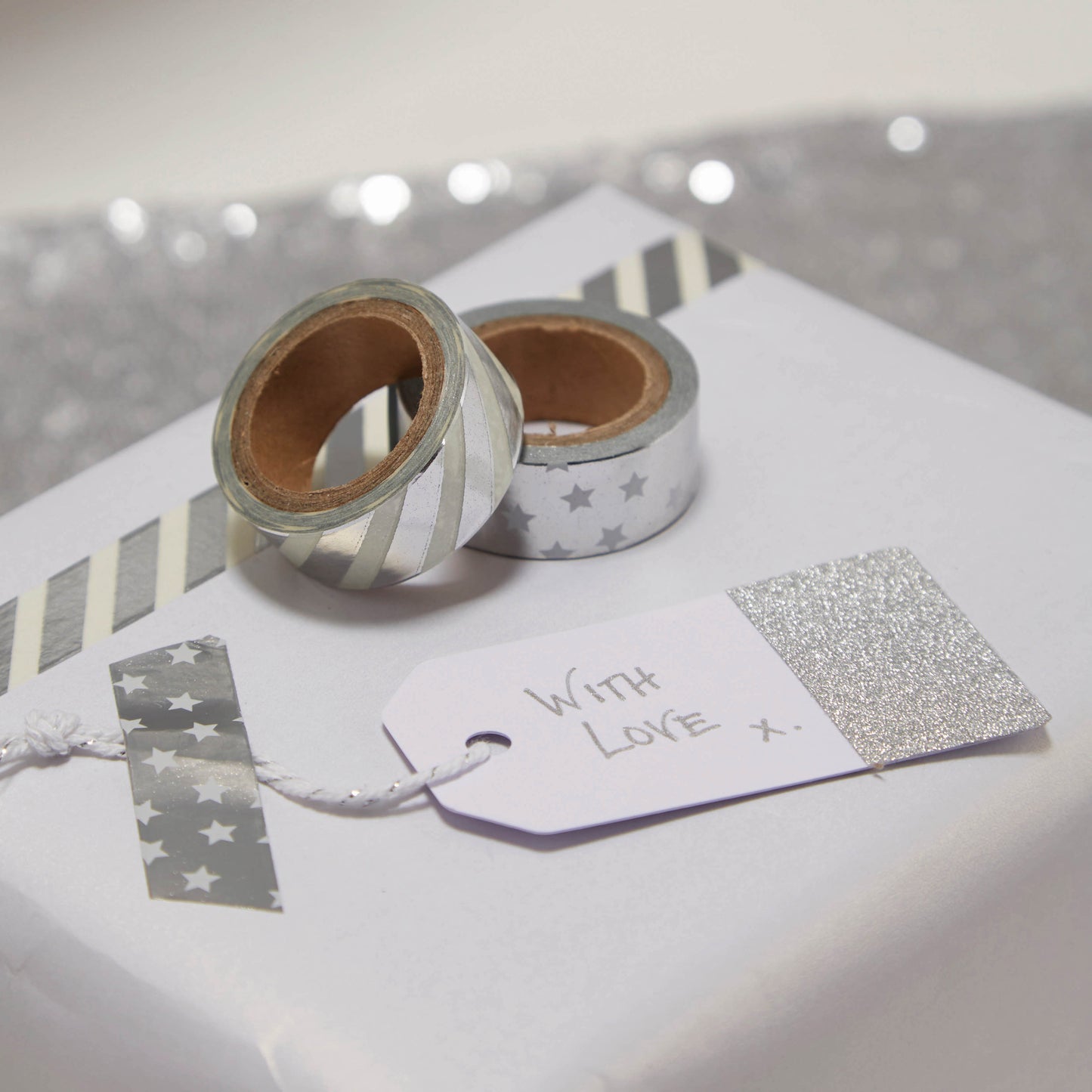 Silver Foiled Washi Tape - Metallic Perfection