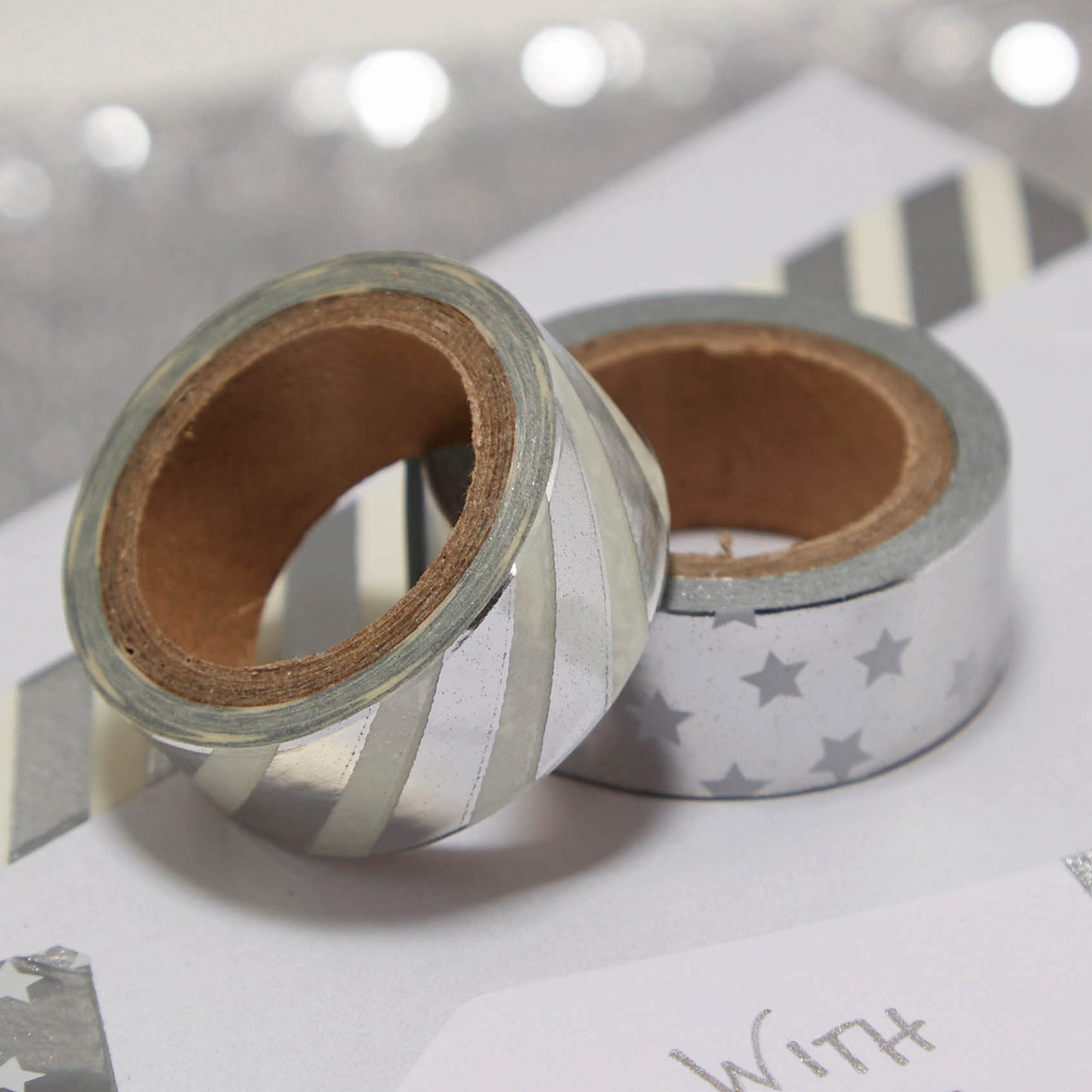 Silver Foiled Washi Tape - Metallic Perfection