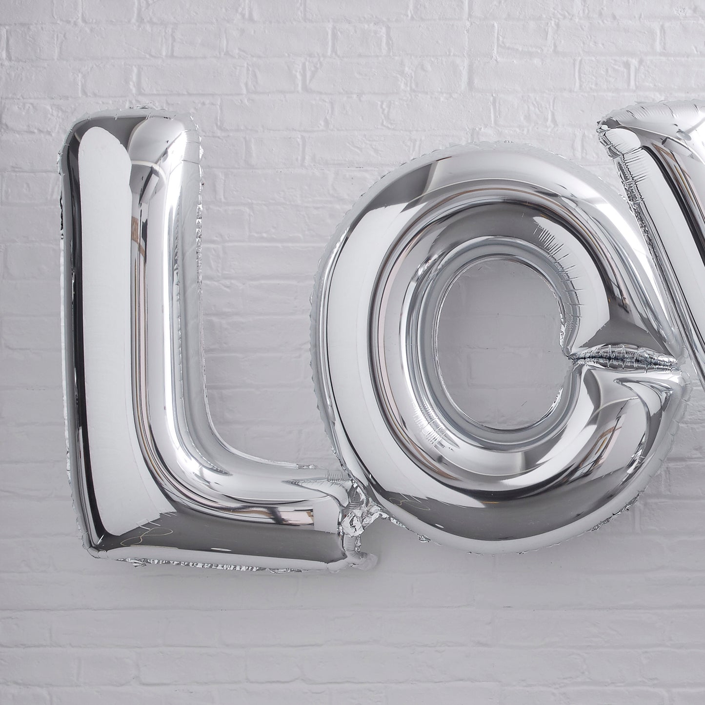 Giant Love Foiled Balloons - Silver - Metallic Perfection