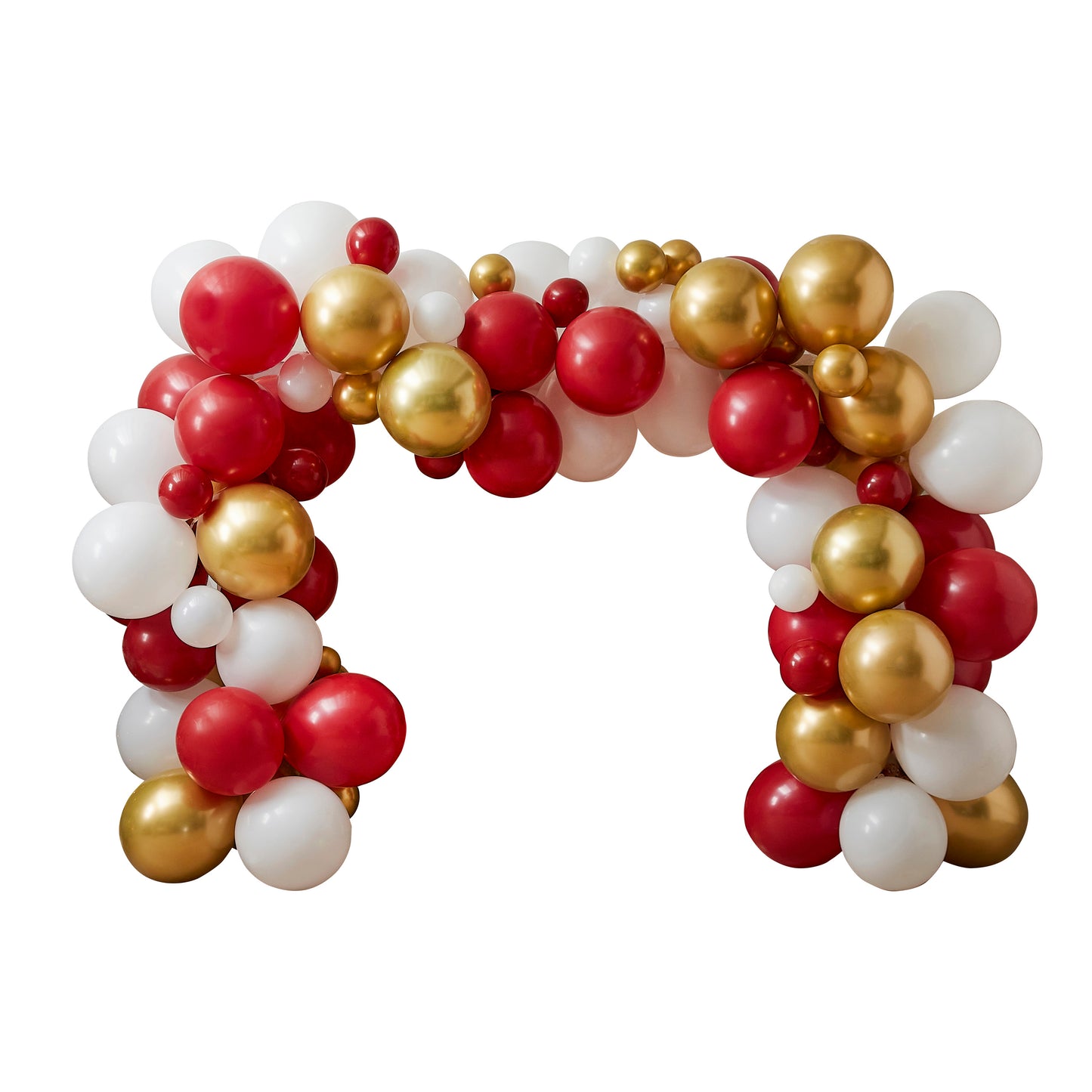 Gold, Red & White Christmas Balloon Arch Kit