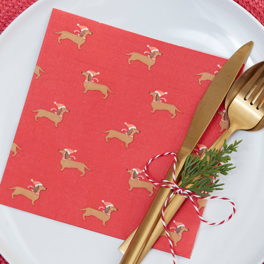 Sausage Dog Christmas Napkins