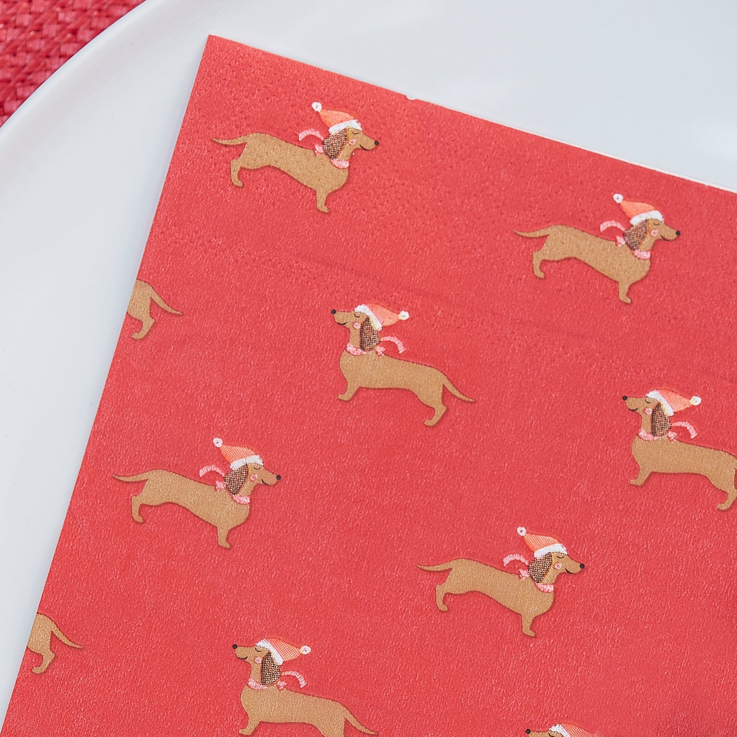Sausage Dog Christmas Napkins