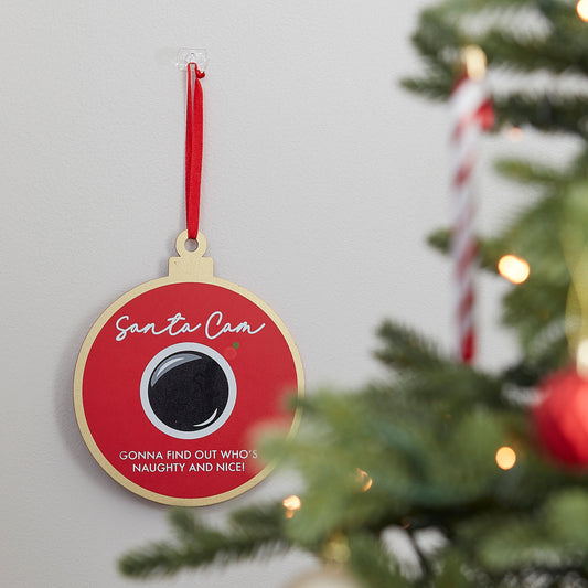 Wooden Santa Cam Hanging Christmas Decoration
