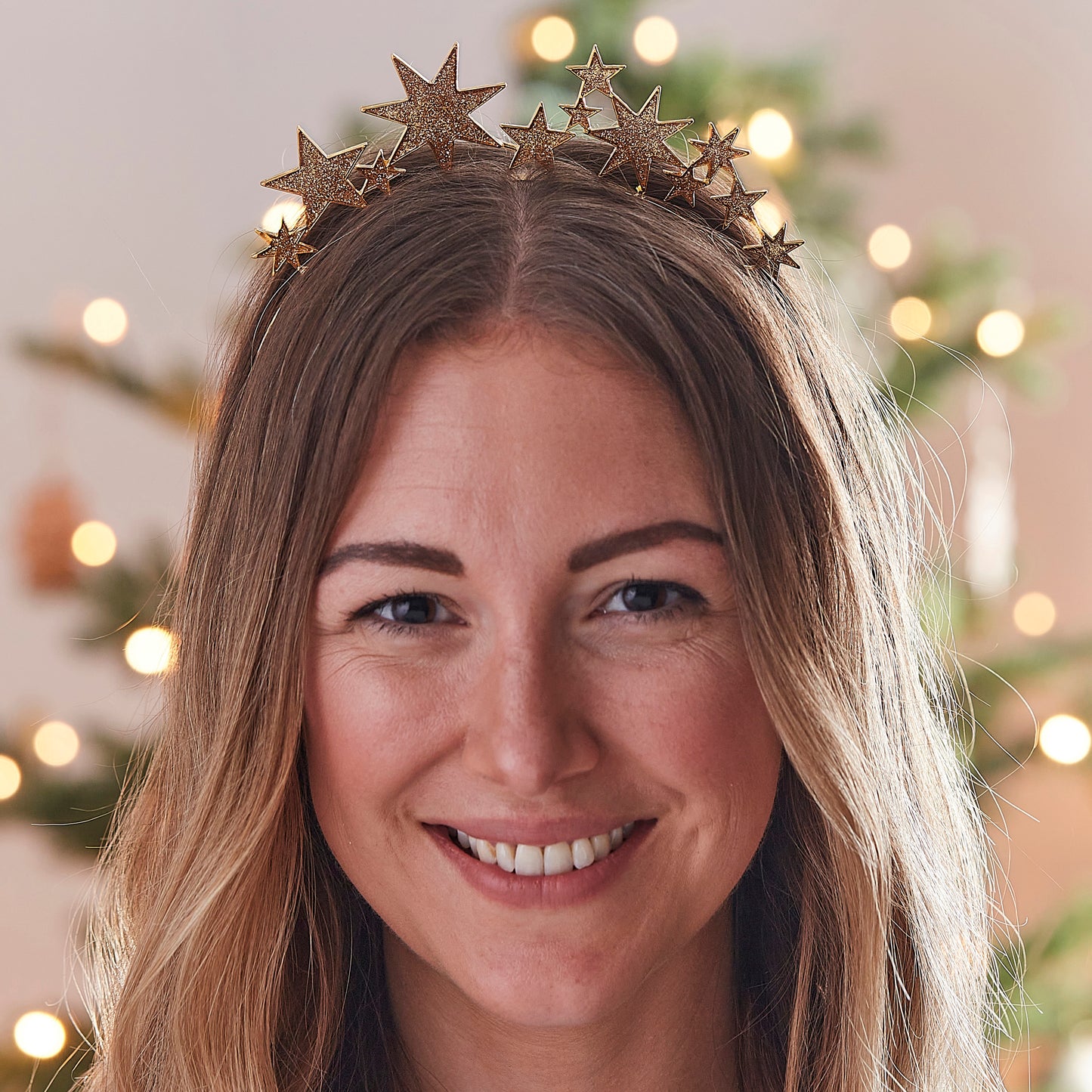 Gold Metal Star Christmas Headband
