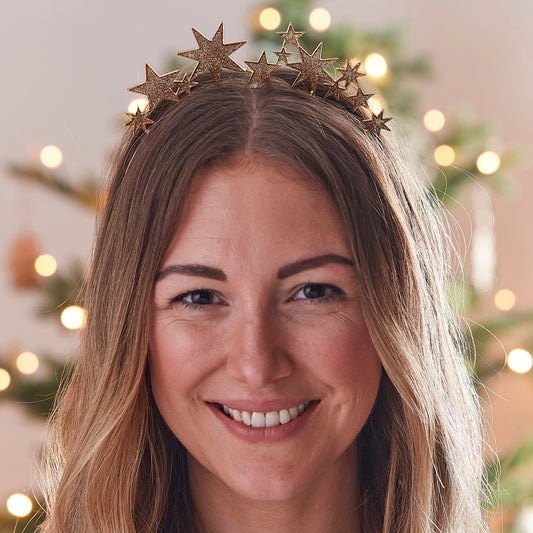 Gold Metal Star Christmas Headband