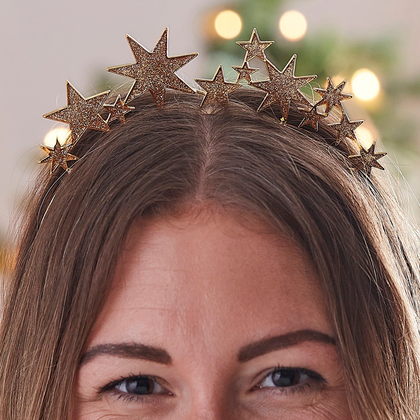 Gold Metal Star Christmas Headband
