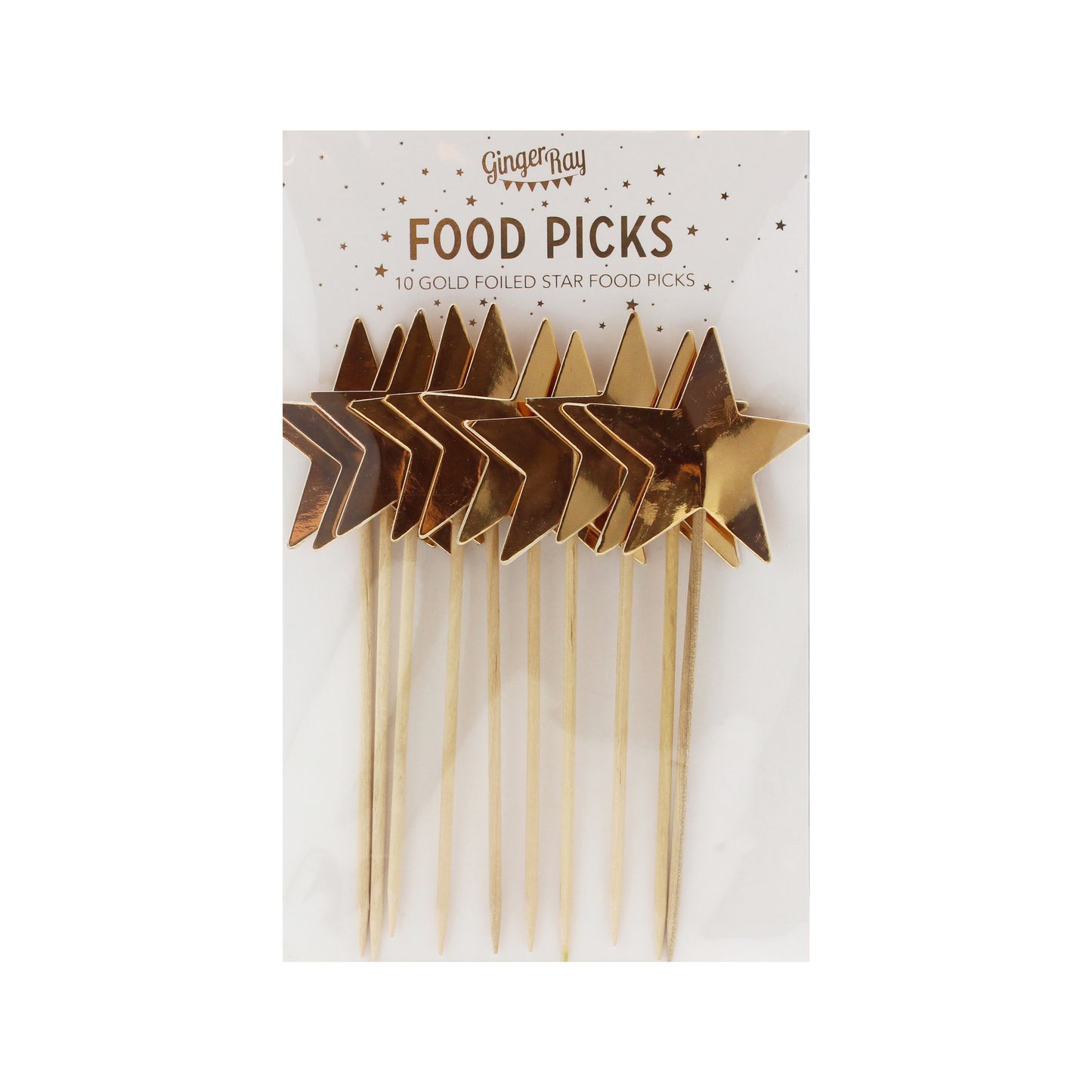 Gold Foiled Star Cupcake Toppers