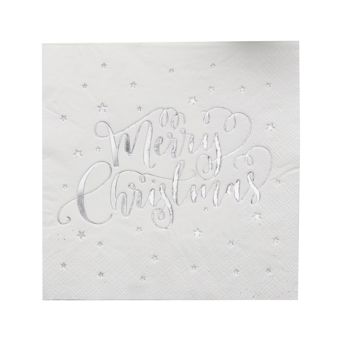 Silver Foiled Merry Christmas Napkins