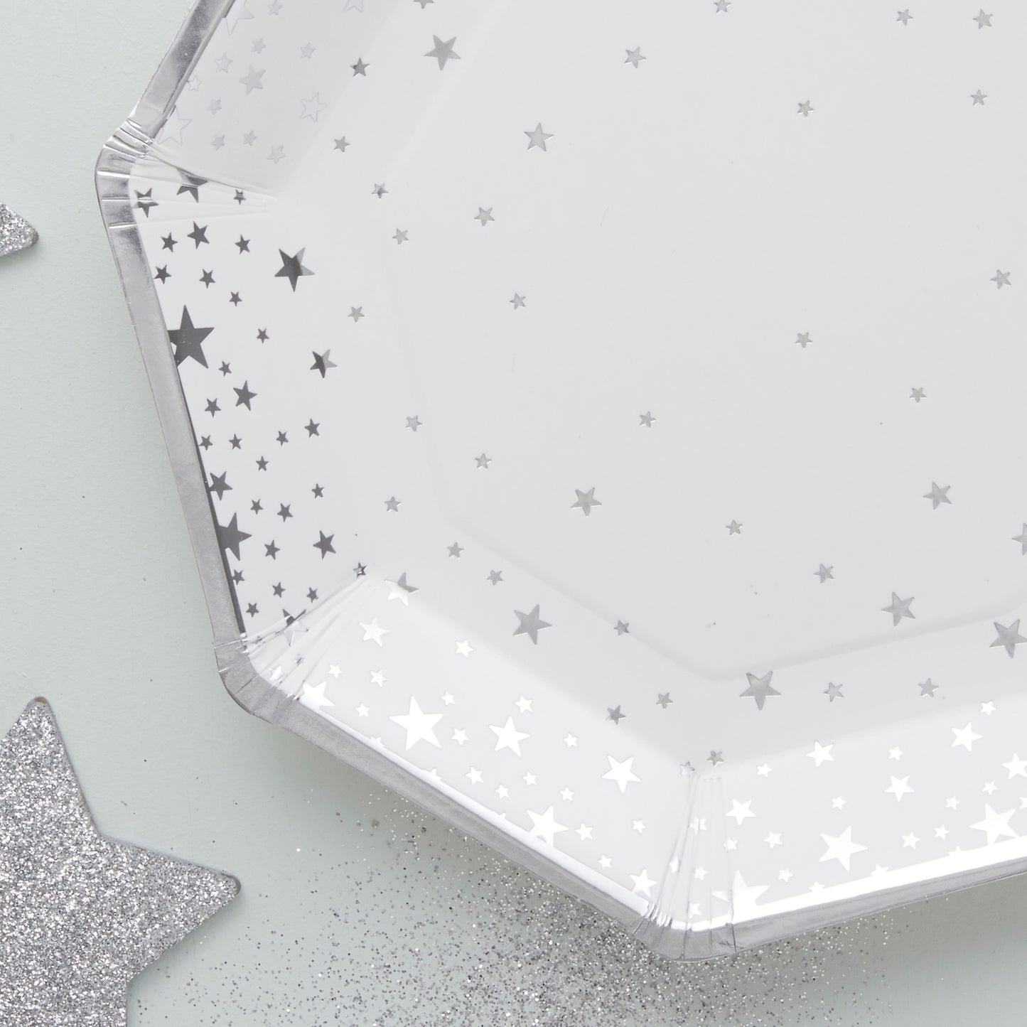 Silver Foiled Star Paper Plates