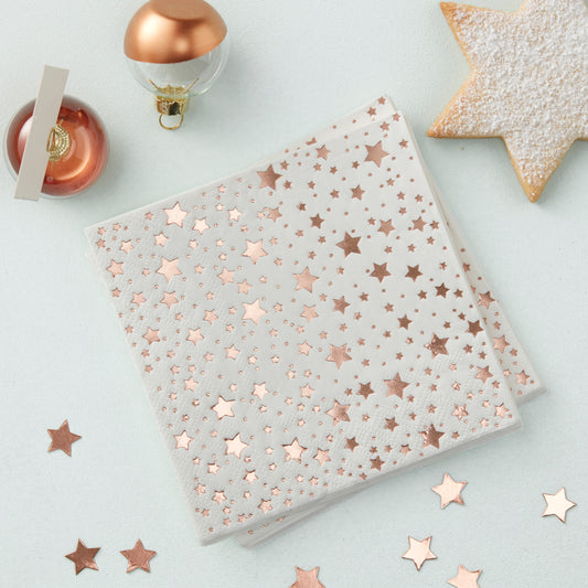 Rose Gold Foiled Cocktail Napkin