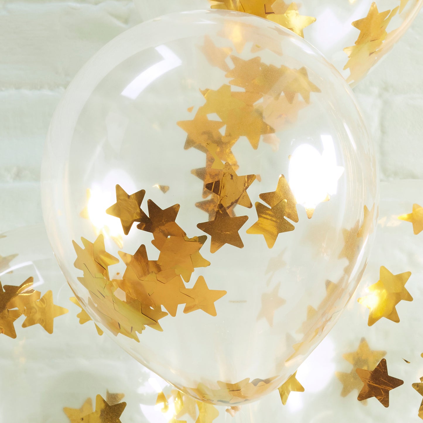 Gold Star Confetti Balloons