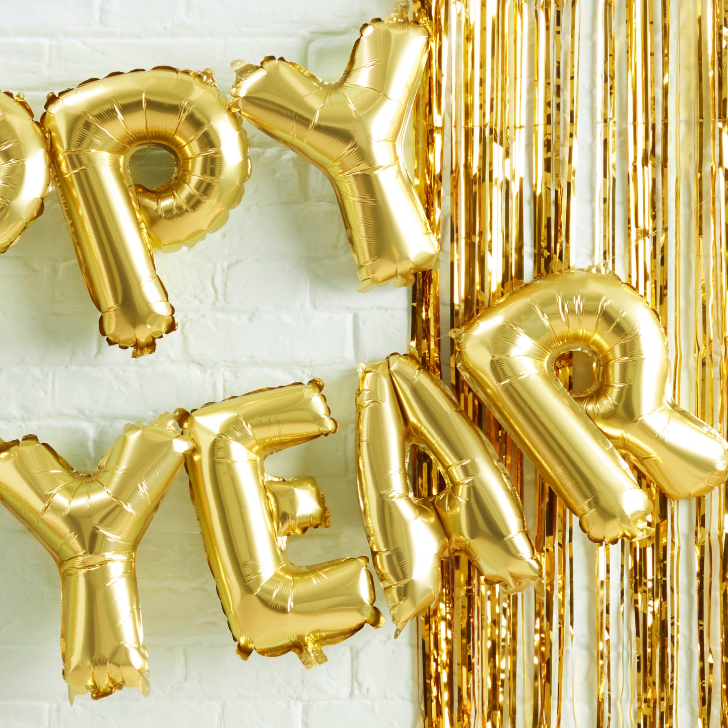 Gold Happy New Year Balloon Banner