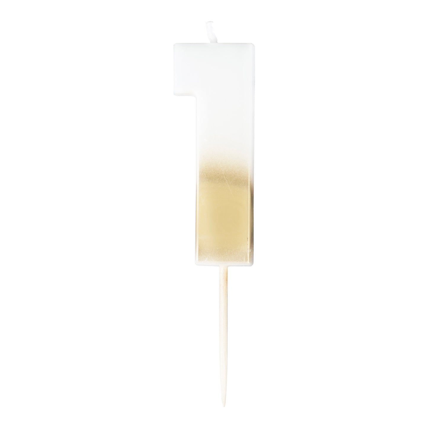 Gold Ombre 1 Number Birthday Candle