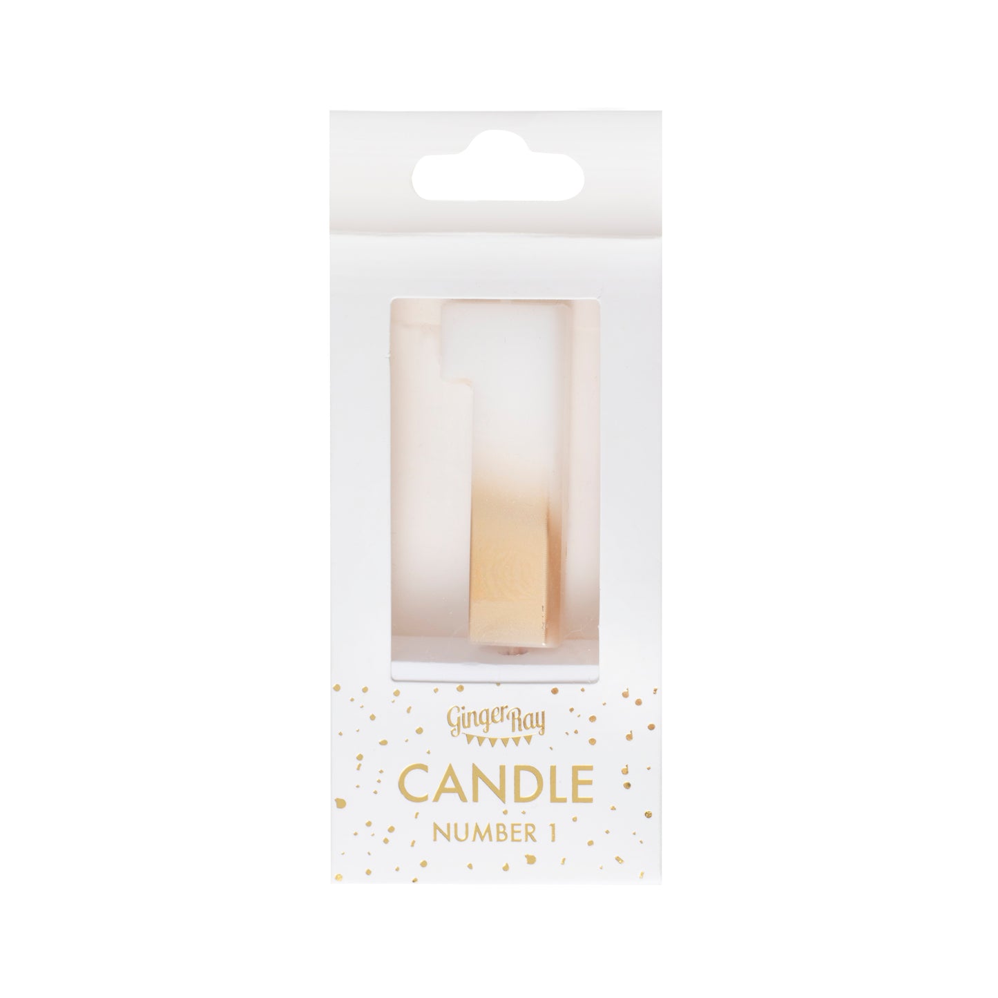 Gold Ombre 1 Number Birthday Candle