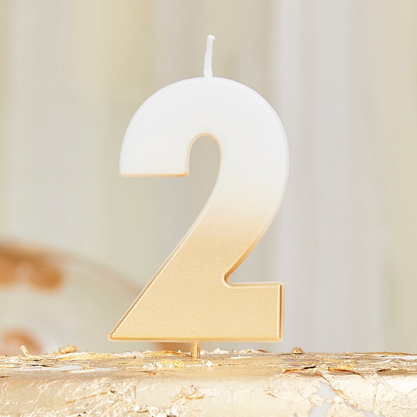 Gold Ombre 2 Number Birthday Candle