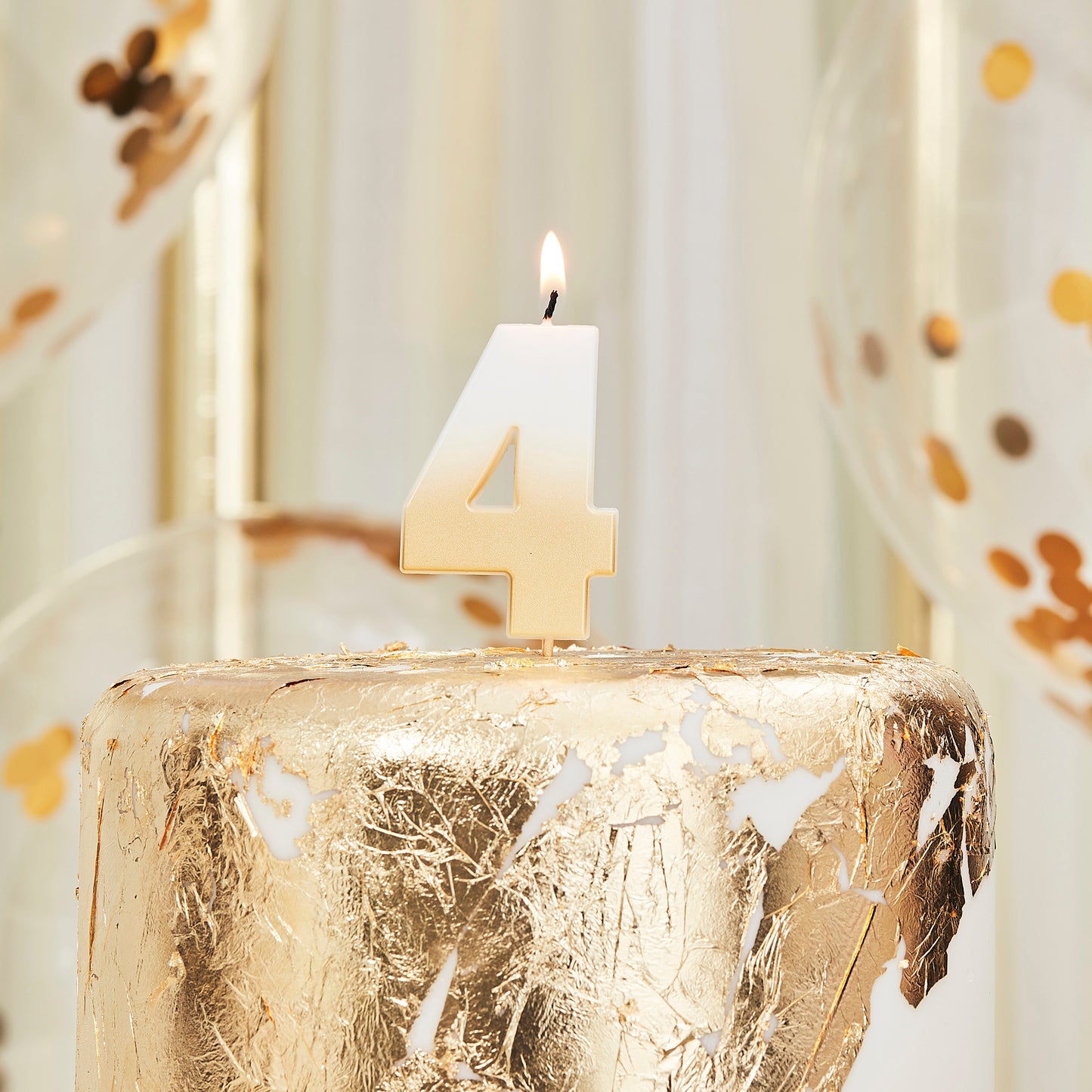 Gold Ombre 4 Number Birthday Candle