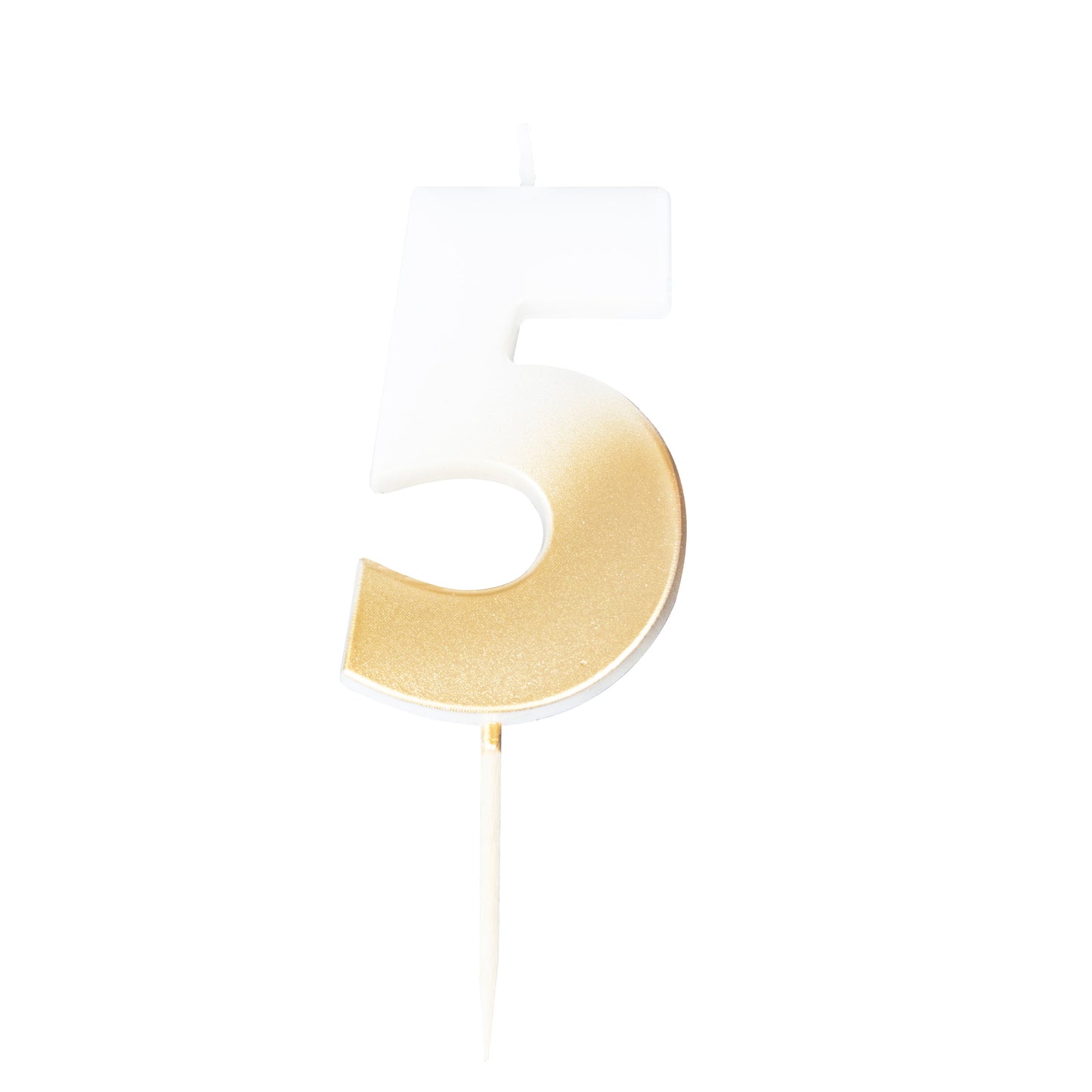 Gold Ombre 5 Number Birthday Candle