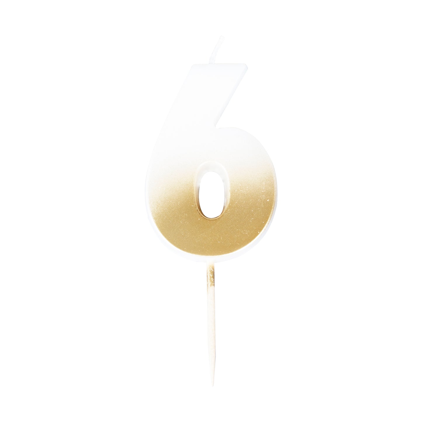 Gold Ombre 6 Number Birthday Candle
