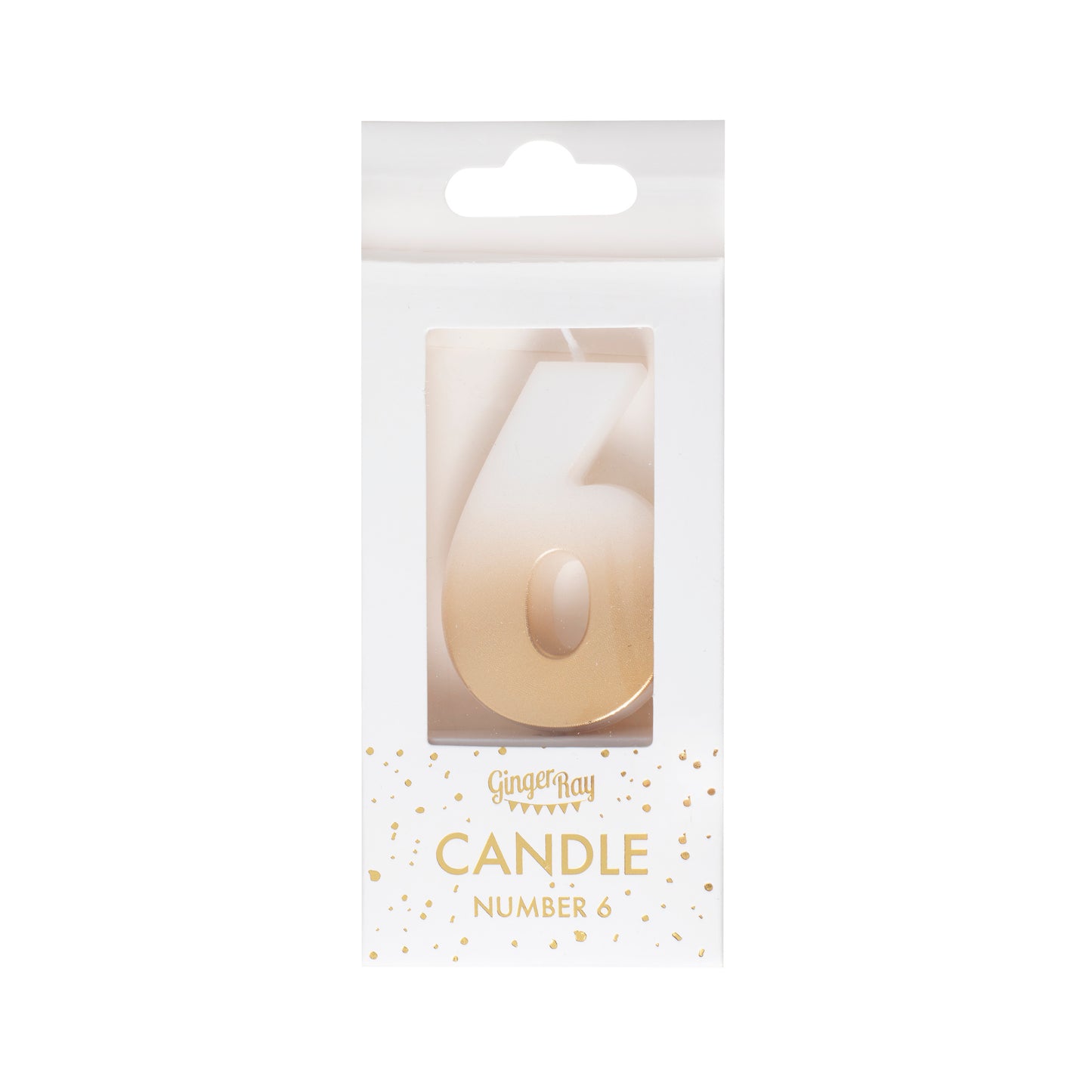 Gold Ombre 6 Number Birthday Candle