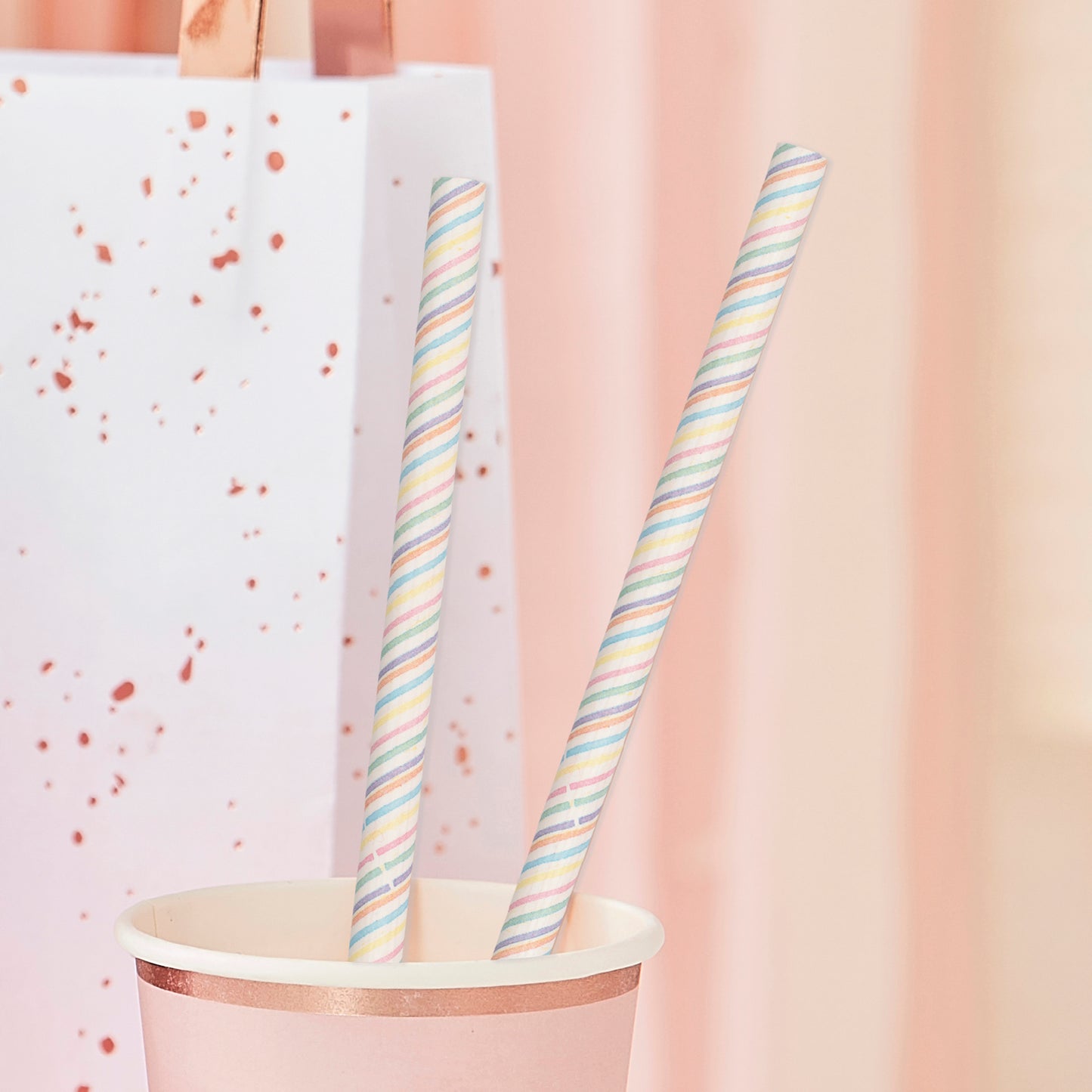 Pastel Stripe Paper Straws