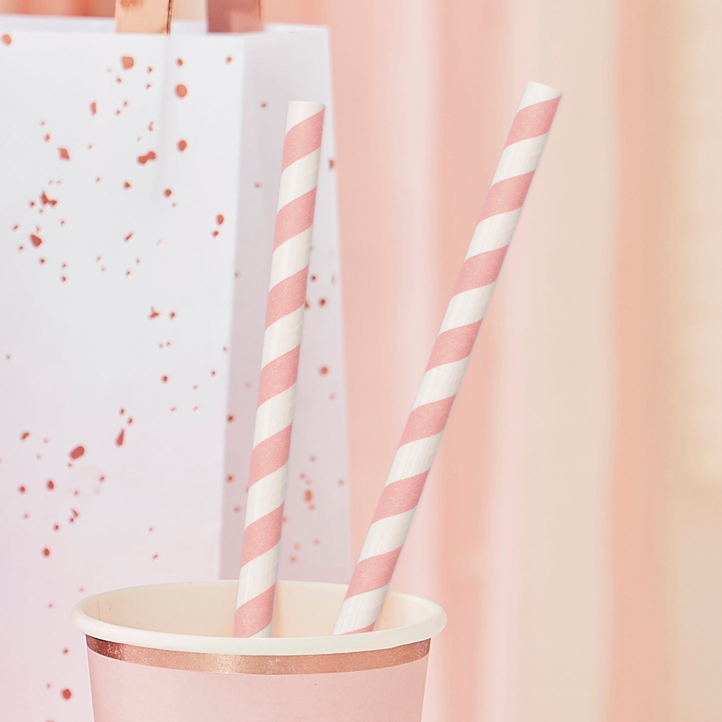 Pink Stripe Paper Straws