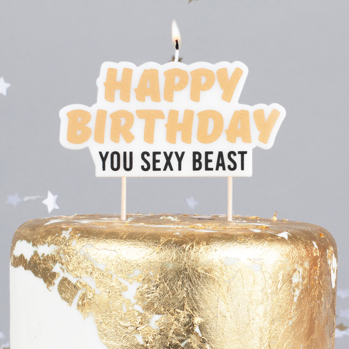 Happy Birthday You Sexy Beast Birthday Cake Candle
