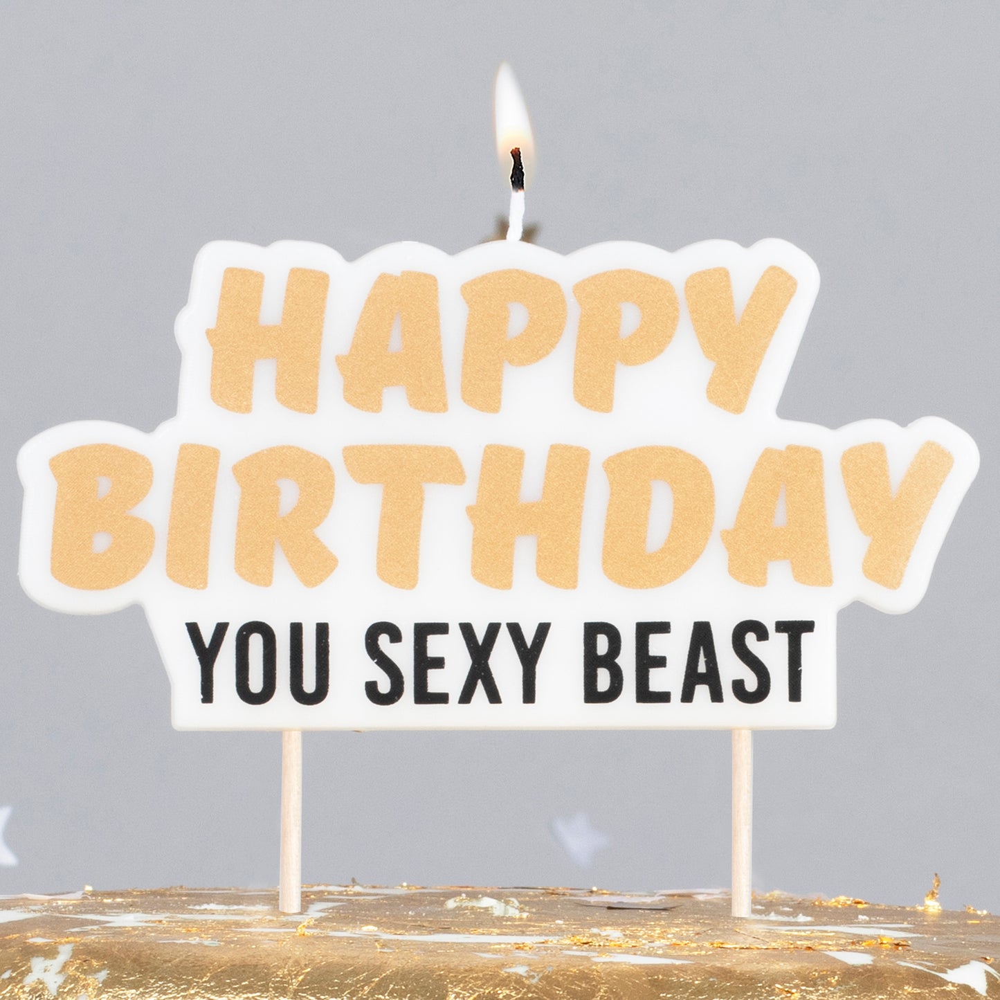 Happy Birthday You Sexy Beast Birthday Cake Candle