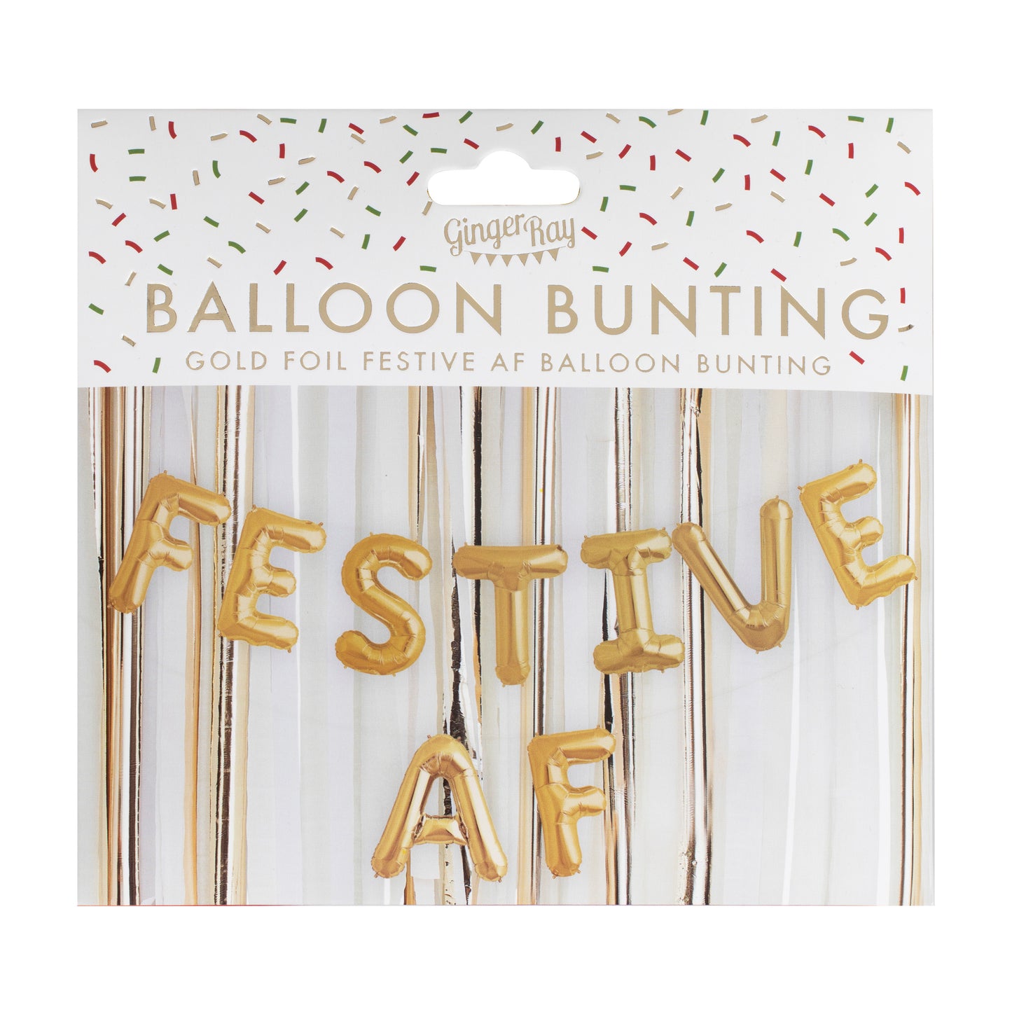 Gold Foiled 'Festive AF' Balloon Bunting