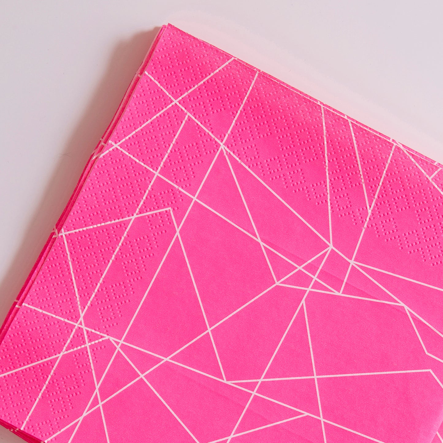 Neon Pink Geometric Paper Napkins - Neon Birthday