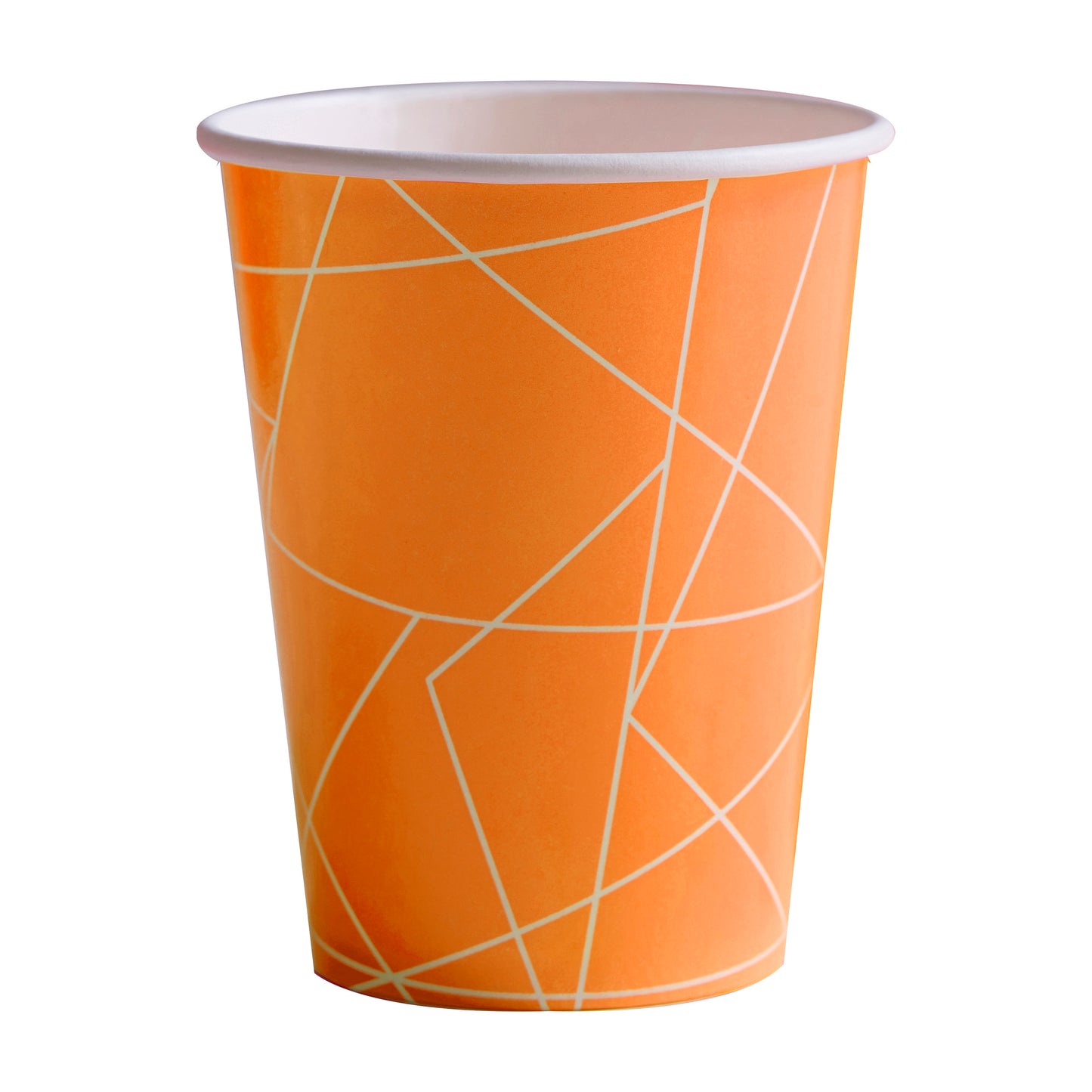 Neon Orange Geometric Paper Cups - Neon Birthday