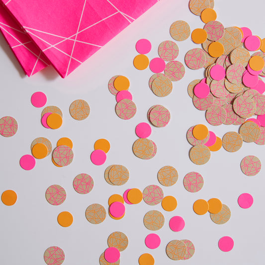 Neon Geometric Table Confetti - Neon Birthday