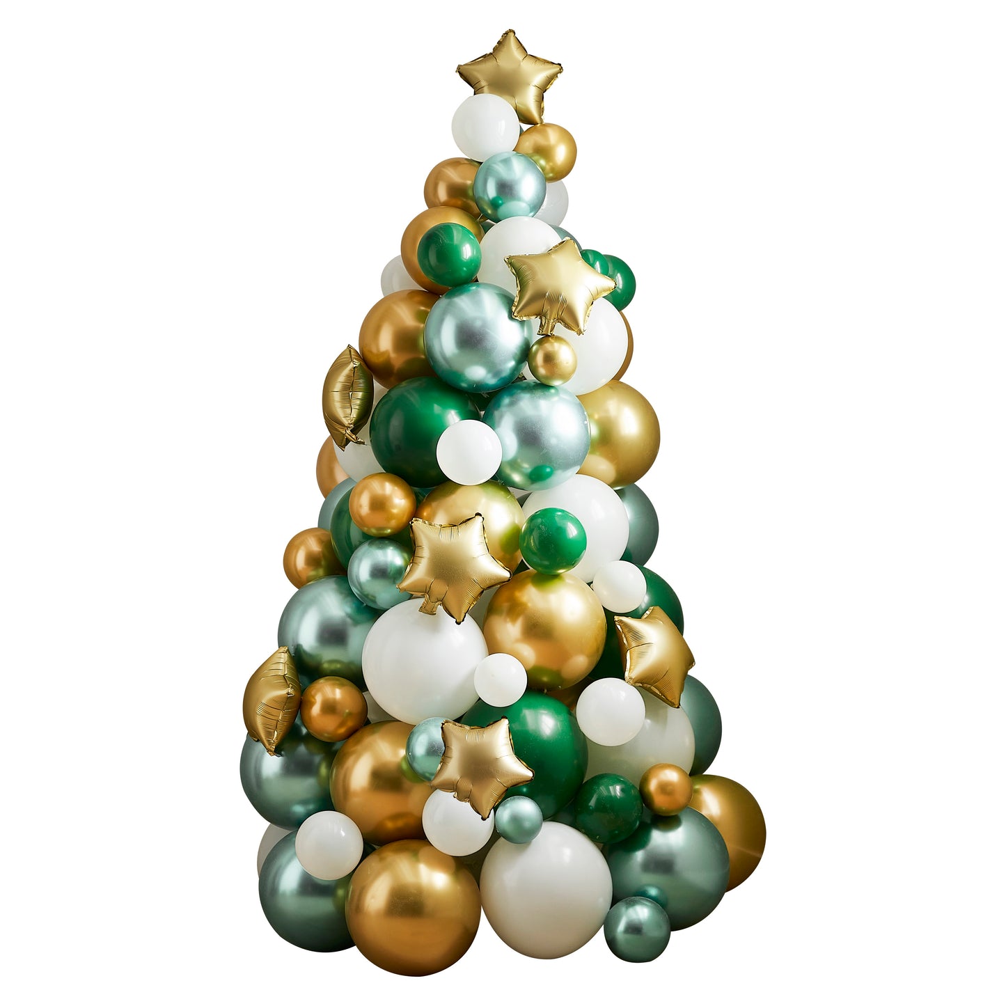 Green, Gold And White Balloon Christmas Tree