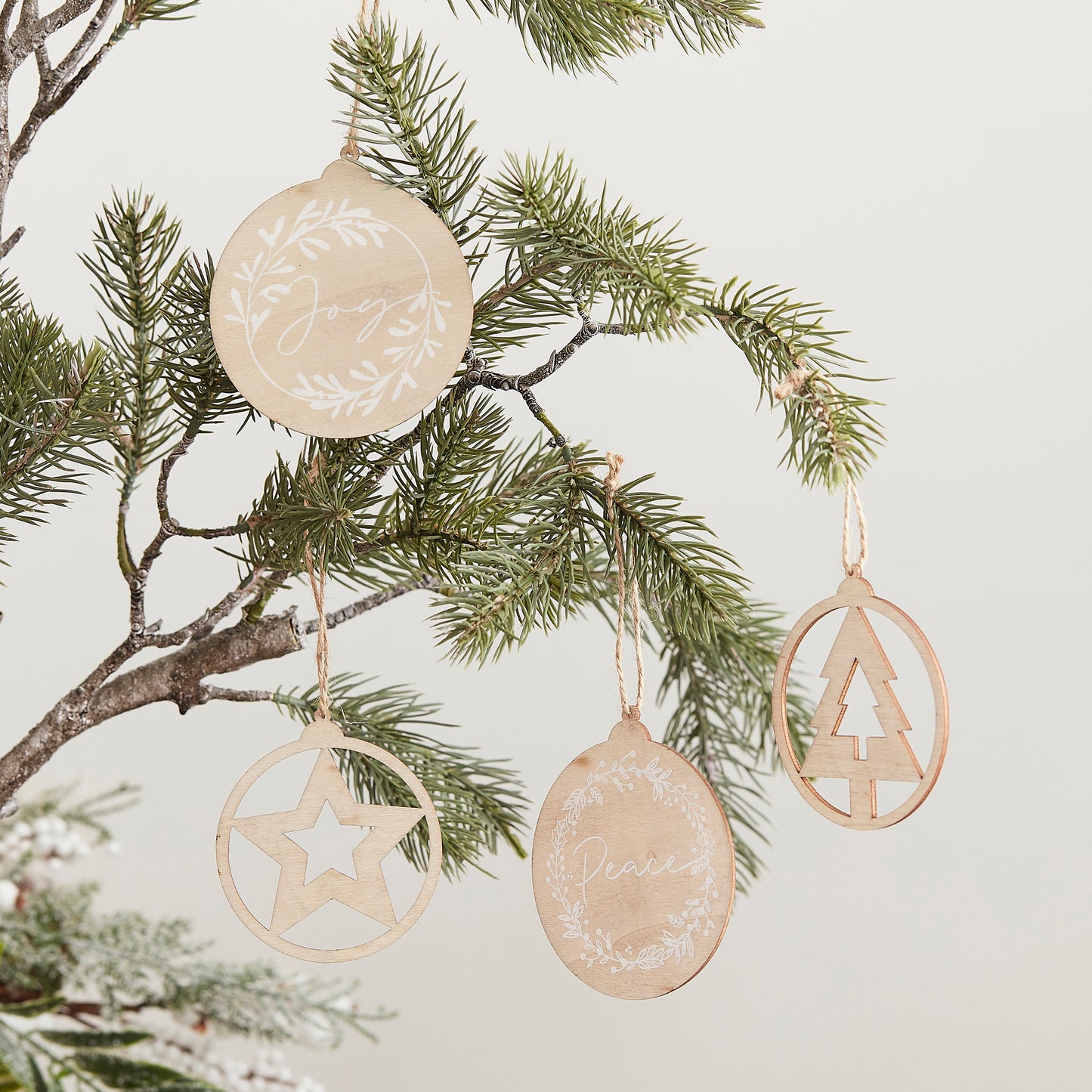 Wooden Hanging Christmas Decorations Set