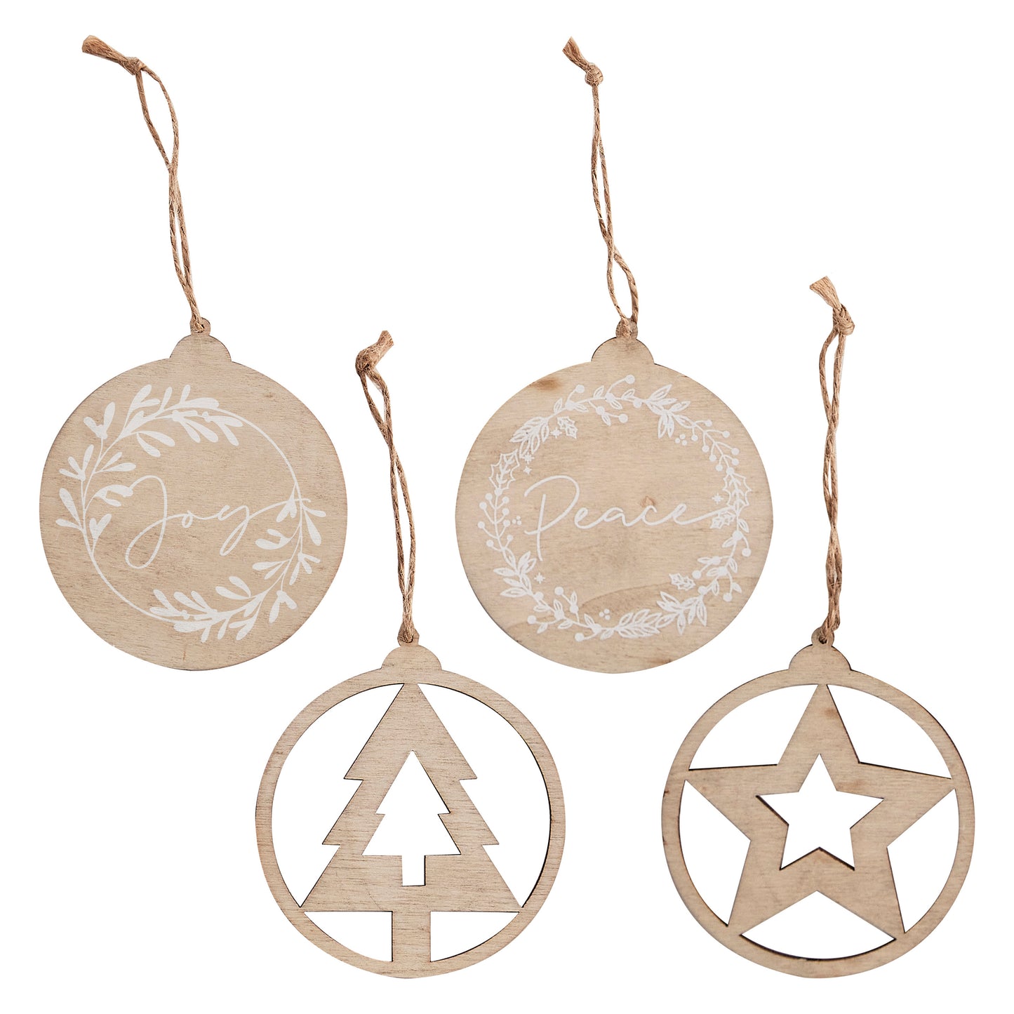 Wooden Hanging Christmas Decorations Set