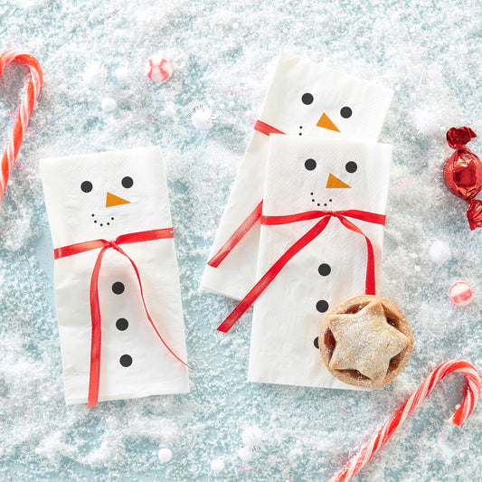 Snowman Scarf Paper Christmas Napkins