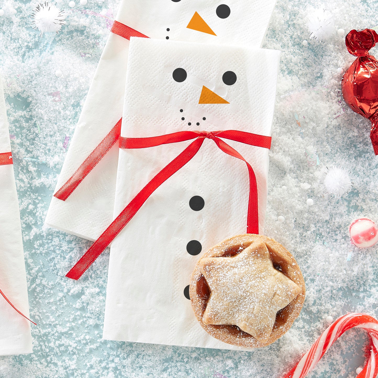 Snowman Scarf Paper Christmas Napkins