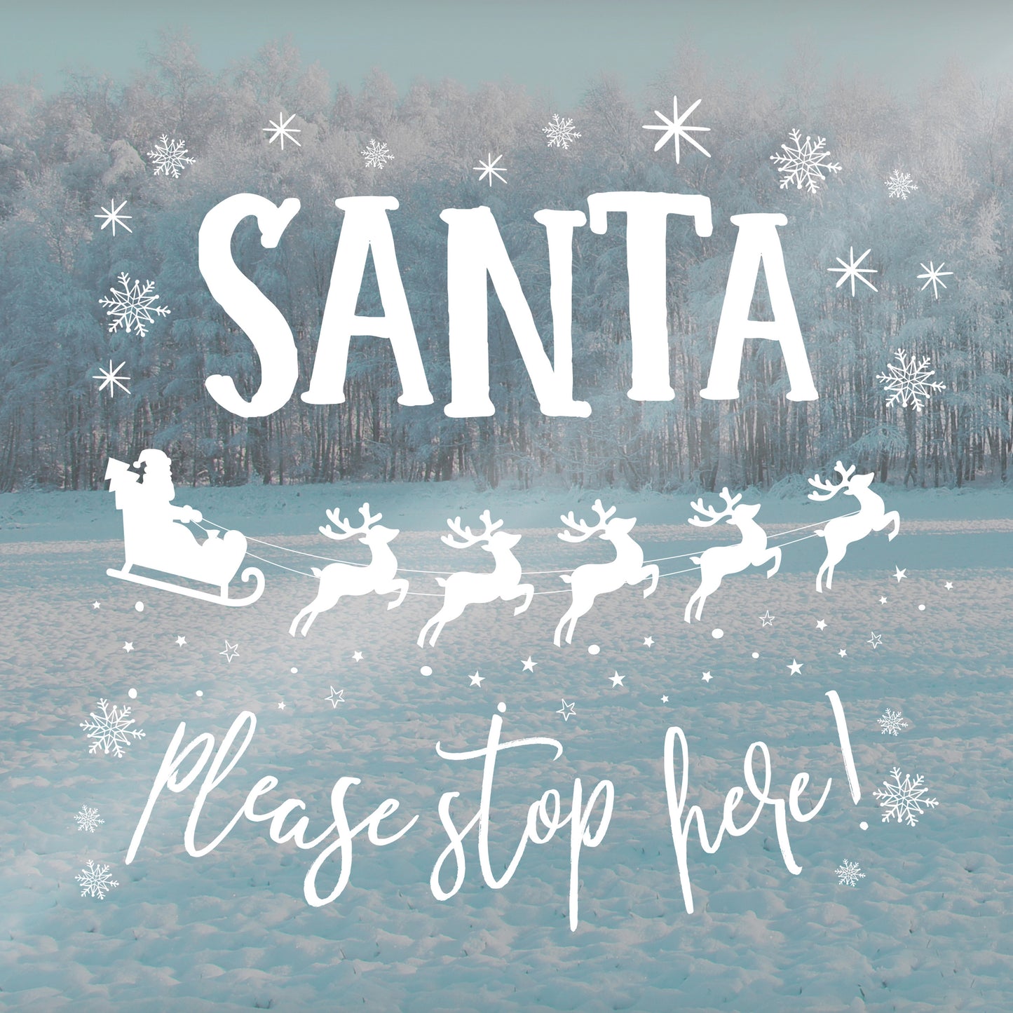 Santa Stop Here Window Sticker - Novelty Christmas